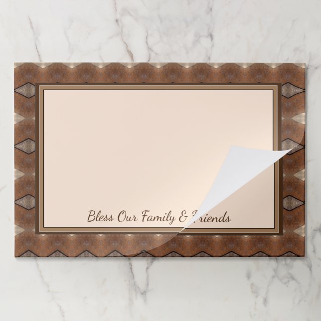 Rustic Elegant Designer Paper Placemat (Folded)