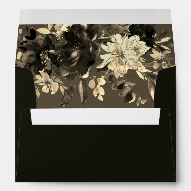Rustic Elegant Dried Floral Autumn Wedding Envelope (Back (Bottom))
