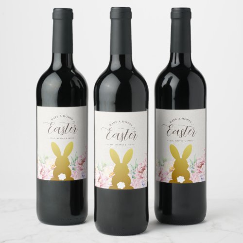 Rustic Elegant Easter Personalized Wine Label