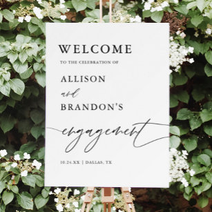 Rustic Elegant Engagement Party Welcome Sign