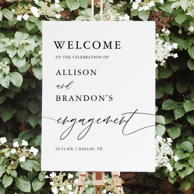 Rustic Elegant Engagement Party Welcome Sign (Creator Uploaded)