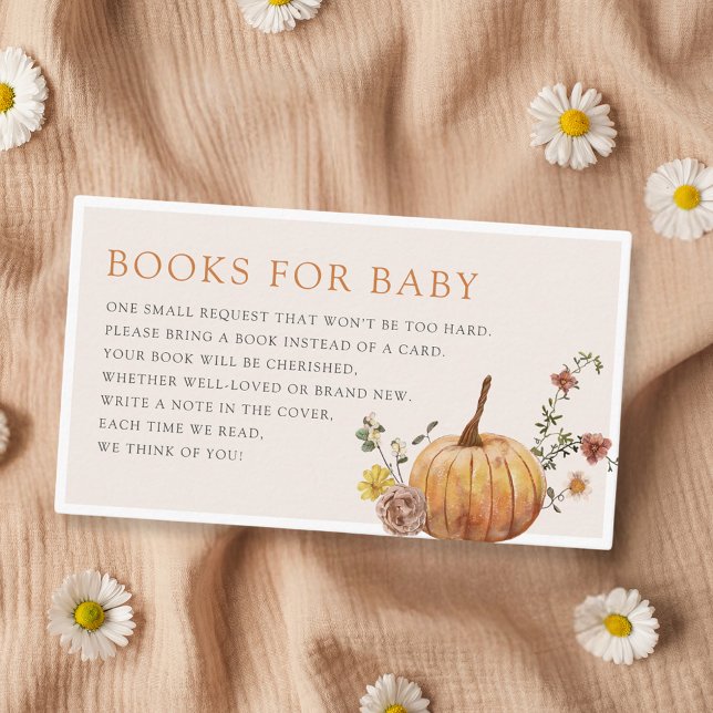 Rustic Elegant Fall Baby Shower Book Request Enclosure Card (Creator Uploaded)