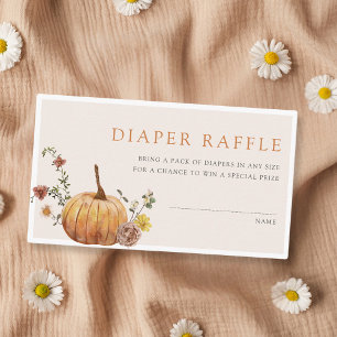 Rustic Elegant Fall Baby Shower Diaper Raffle Enclosure Card