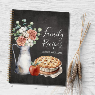 Rustic Elegant Farmhouse Black Family Recipe Book