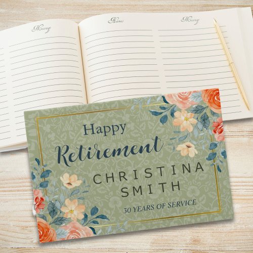 Rustic Elegant Floral Watercolor Retirement Party