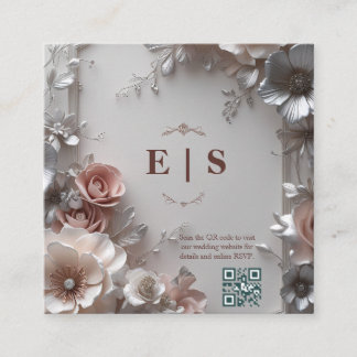 Rustic Elegant Floral Wedding Enclosure Card