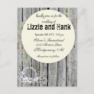 Rustic Elegant Floral Wedding Postcard