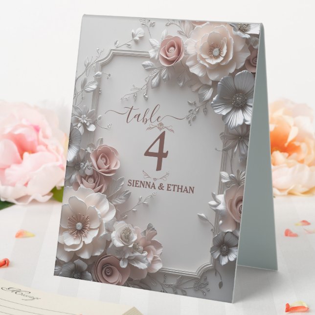 Rustic Elegant Floral Wedding Table Number Tent (In SItu (Wedding))