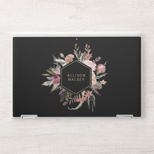 Rustic Elegant Floral with Geometric Frame HP Laptop Skin