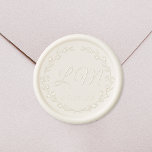 Rustic Elegant Floral Wreath Wedding Save the Date Wax Seal Stamp<br><div class="desc">Custom-designed wedding wax seal stamp featuring classic script monogram with hand drawn style floral wreath design.</div>
