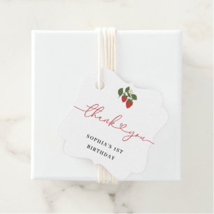 Rustic Elegant Girl's Berry First Birthday Favor Tags