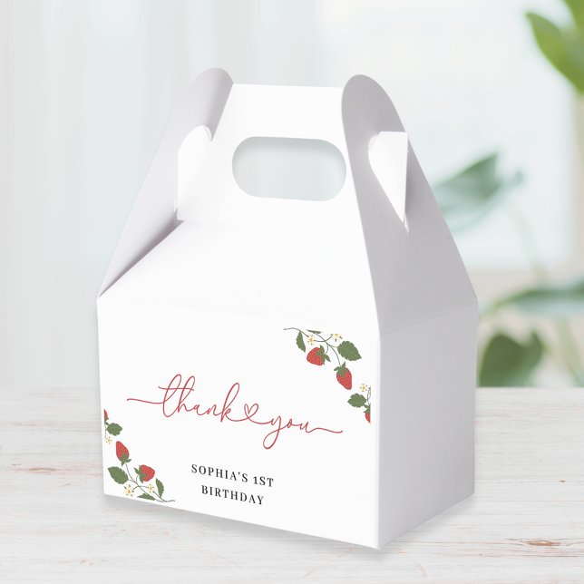 Rustic Elegant Girl's Berry First Birthday Party Favor Boxes (Creator Uploaded)