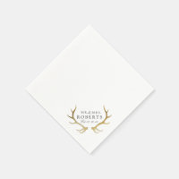 Rustic & Elegant Gold Antler | Custom Name Wedding