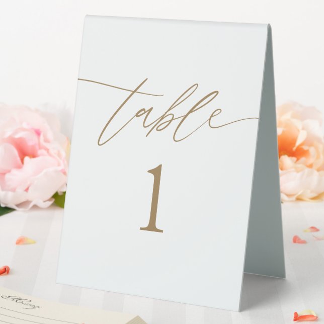 Rustic Elegant Gold Wedding Table Numbers Table Tent (In SItu (Wedding))