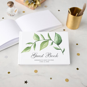 Rustic Elegant Greenery Gender Neutral Baby Shower Guest Book