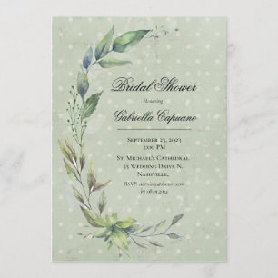 Rustic Elegant Greenery Leaves Wedding Invitation