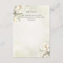 Rustic Elegant Greenery White Floral Wedding Enclosure Card