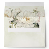 Rustic Elegant Greenery White Floral Wedding Envelope