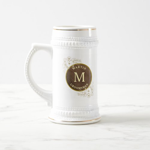 Rustic Elegant Groomsmen Beer Stein