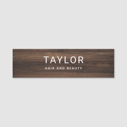 Rustic Elegant Hair Salon Studio Employee Custom Name Tag