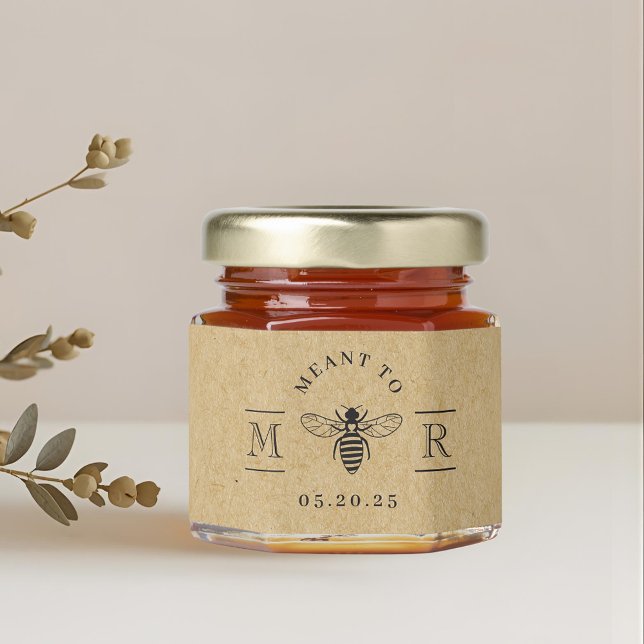 Rustic Elegant Meant to Bee Wedding Honey Jar Favors (Creator Uploaded)