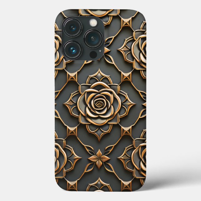 Rustic Elegant Metallic Rose Case-Mate iPhone Case (Back)