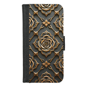 Rustic Elegant Metallic Rose iPhone 8/7 Wallet Case