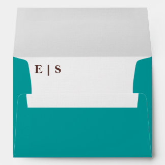 Rustic Elegant Monogram Floral Wedding Envelope