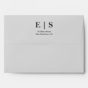 Rustic Elegant Monogram Floral Wedding Envelope