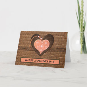 Rustic Elegant Mother's Day Card with Hearts