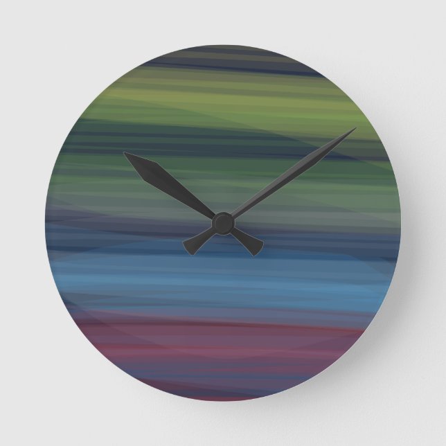Rustic Elegant Multicolor Teal  Round Clock (Front)