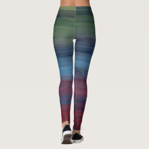 Rustic Elegant Multicolor Teal Women's  Leggings