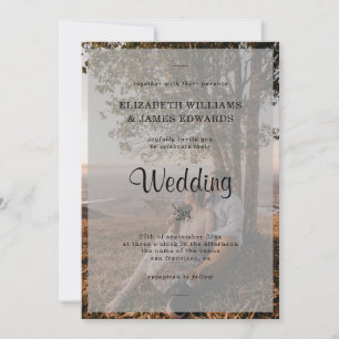 Rustic Elegant Photo Background Wedding Invitation