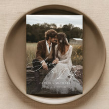 Rustic Elegant Photo Wedding Save the Date