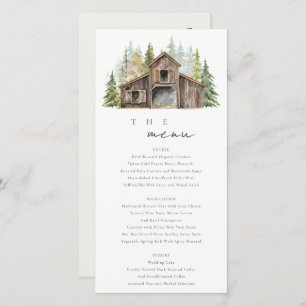 Rustic Elegant Pine Forest Barnyard Wedding Menu