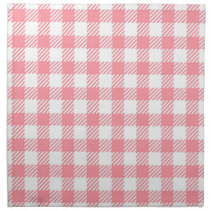 Rustic Elegant Pink Gingham Plaid  Cloth Napkin