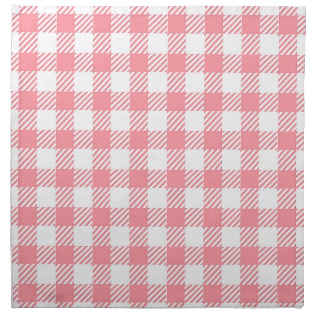 Rustic Elegant Pink Gingham Plaid  Cloth Napkin (Front)