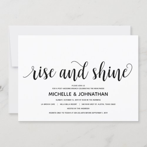 Rustic Elegant Post_wedding Invitation Card