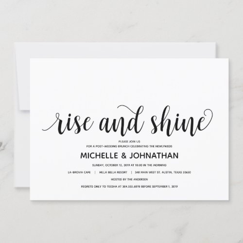 Rustic Elegant Post_wedding Invitation Card