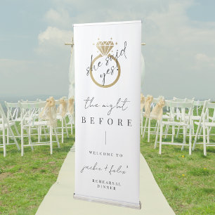 Rustic Elegant Rehearsal Dinner Welcome Retractable Banner