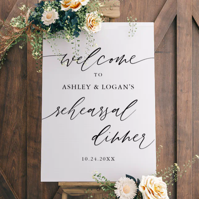 Rustic Elegant Rehearsal Dinner Welcome Sign Zazzle 