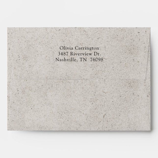 Rustic Elegant Return Address Modern  Envelope (Back (Top Flap))