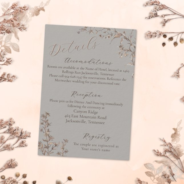 Rustic Elegant Sagebrush Wildflowers Wedding Enclo Enclosure Card (Creator Uploaded)