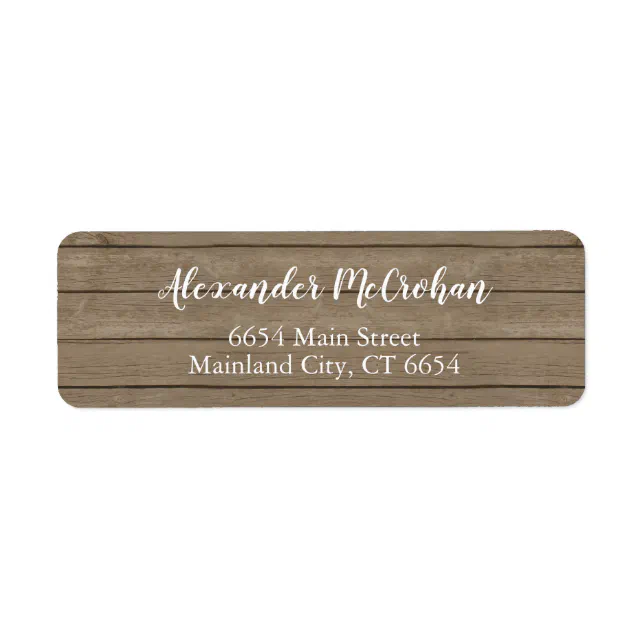 Rustic Address Lables Rustic Elegant Script Return Address Label | Zazzle