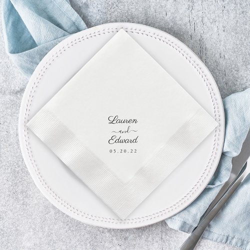 Rustic Elegant Script Wedding Napkins