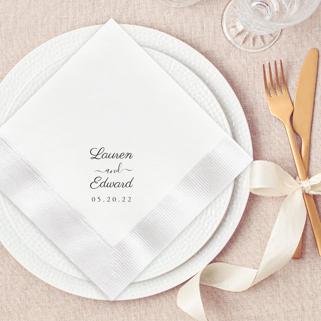 Rustic Elegant Script Wedding Napkins (Creator Uploaded)