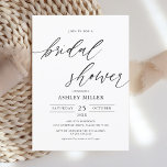 Rustic Elegant Simple Bridal Shower Invitation<br><div class="desc">Rustic Elegant Simple Bridal Shower Invitation
Add custom text to the back to provide any additional information needed for your guests.</div>
