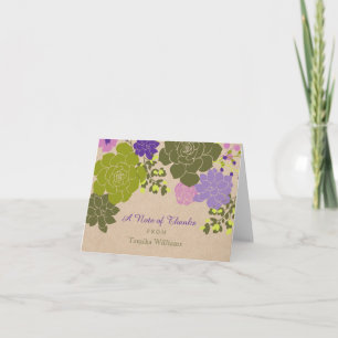 Rustic Elegant Succulent Floral Thank You Card