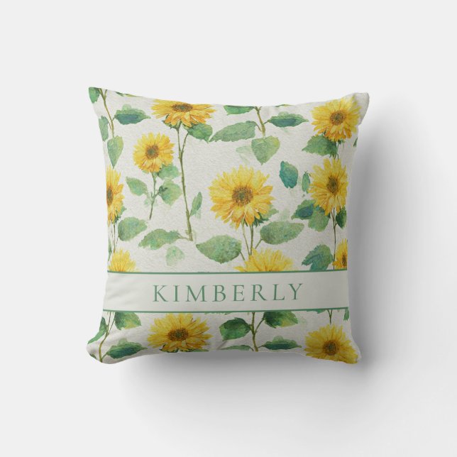 Rustic & Elegant Sunflower Classic Floral Throw Pillow (Front)