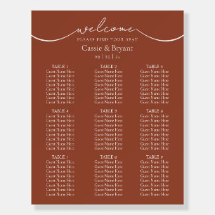 Rustic Elegant Terracotta Wedding Seating Chart Foam Board
